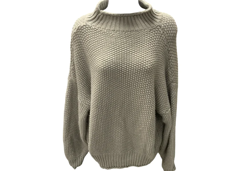 Women's Sweater Mock Gray LHemp Knit Tops